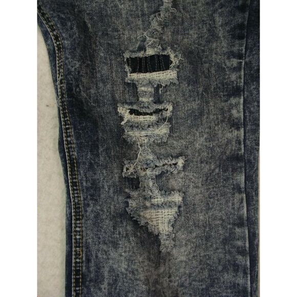 Rutherford Men's Jeans 36 x 34 blue acid wash distressed Flex skinny fit blue - Picture 5 of 11
